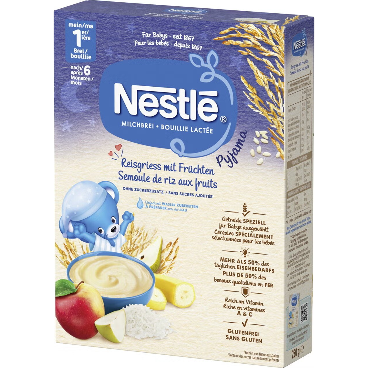 Nestlé Milchbrei Pyjama Reisgriess mit Früchten