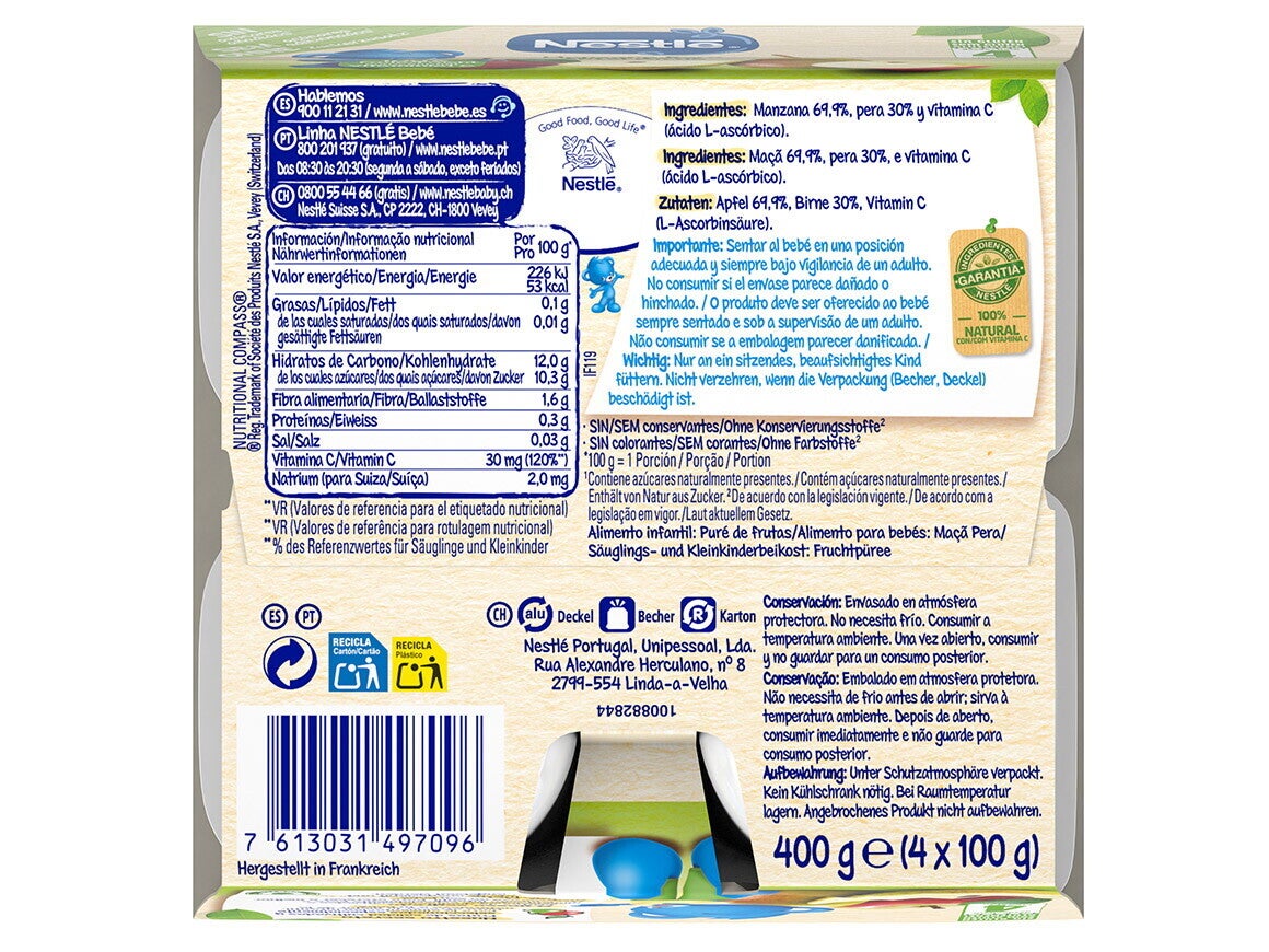 Nestlé Apfel-Birne-Kompott Nestlé Fruchtkompotte