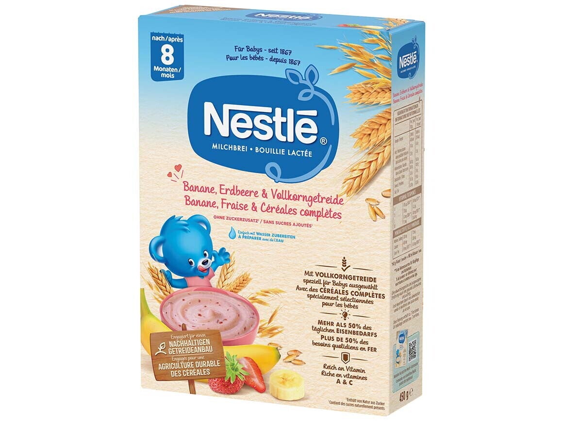 Nestlé Milchbrei Banane, Erdbeere & Vollkorncerealien