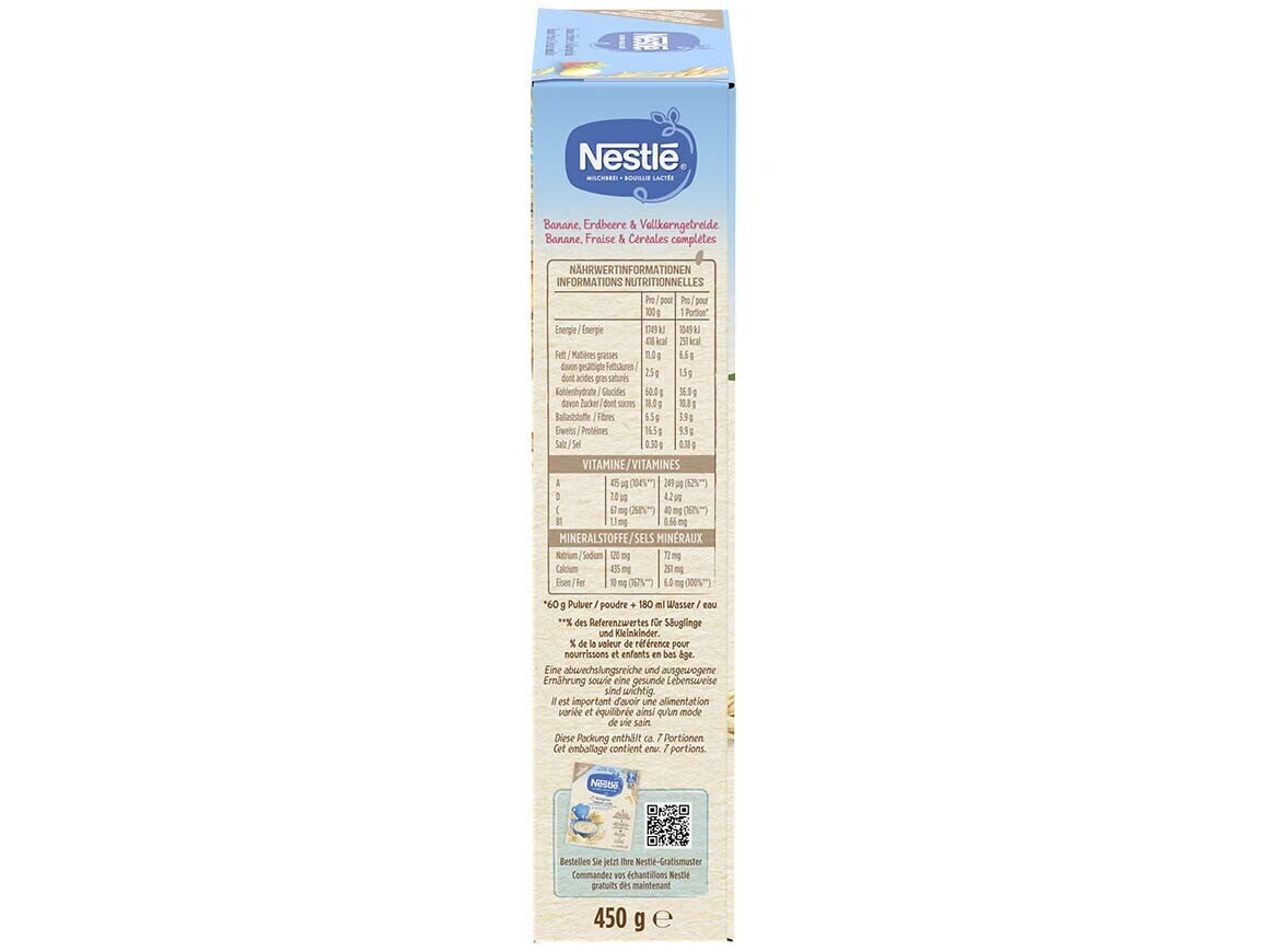 Nestlé Milchbrei Banane, Erdbeere & Vollkorngetreide