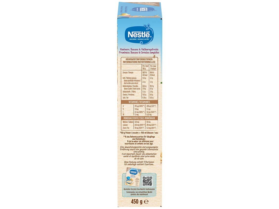 Nestlé Milchbrei Himbeere, Banane & Vollkorncerealien