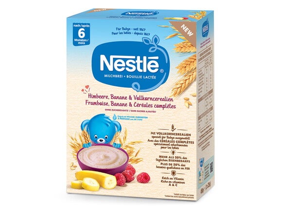 Nestlé Milchbrei Himbeere, Banane & Vollkorncerealien Nestlé Milchbrei Himbeere, Banane & Vollkorncerealien