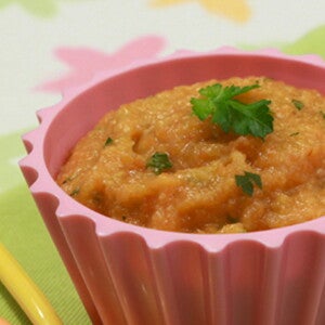 Gemüsebrei à la Couscous und Ei