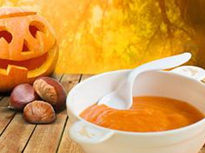 Halloweenbrei mit Kürbis und Maronis Halloweenbrei mit Kürbis und Maronis